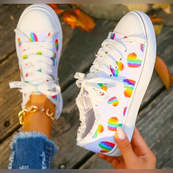 Rainbow Heart Canvas Shoes - Picture 2 of 7